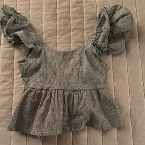 Ruffled Sage Green Top